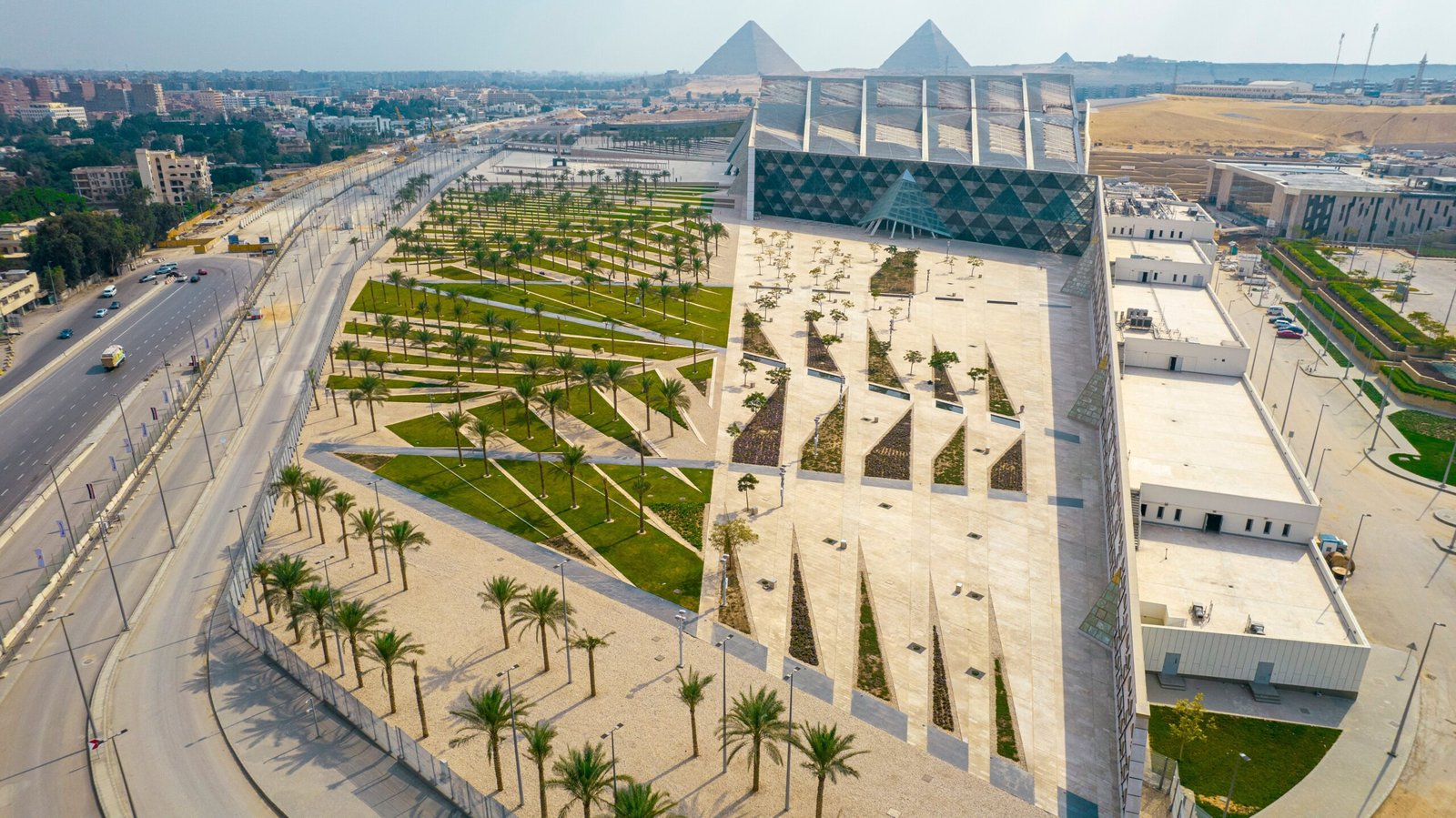 The Grand Egyptian Museum from top view