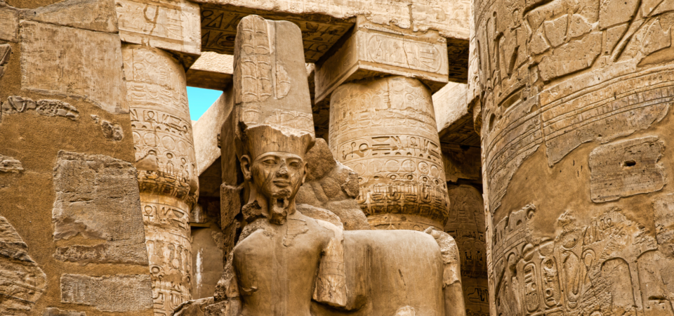 Deity Amun Ra statue at Karnak Temple