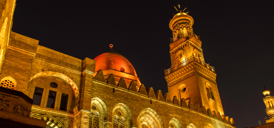 View of Qalawun's complex on al-Muizz street