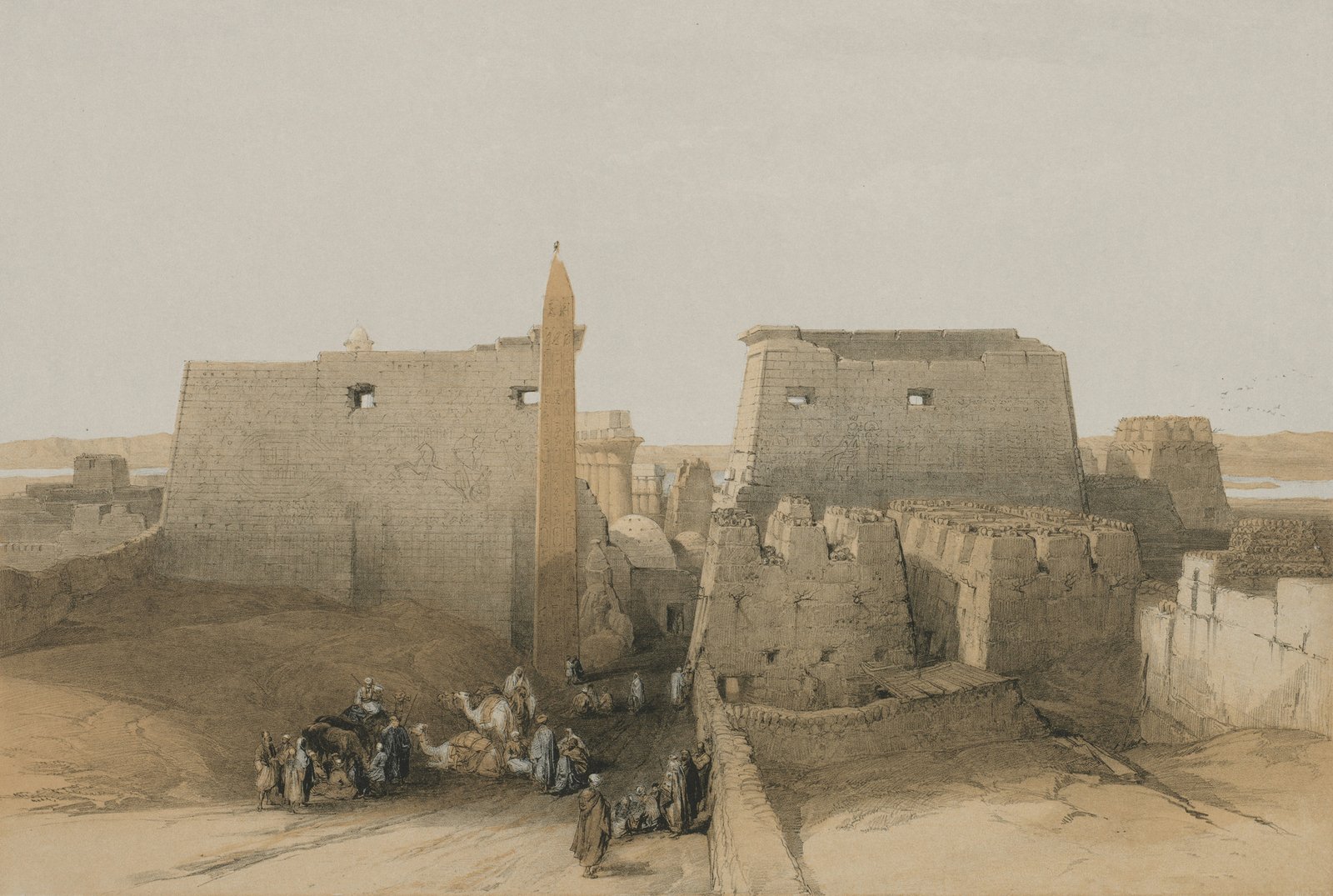 Grand Entrance to the Temple of Luxor 1848 Louis Haghe