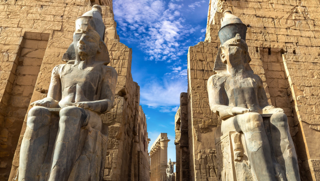 Statues of Ramesses II at the entrance