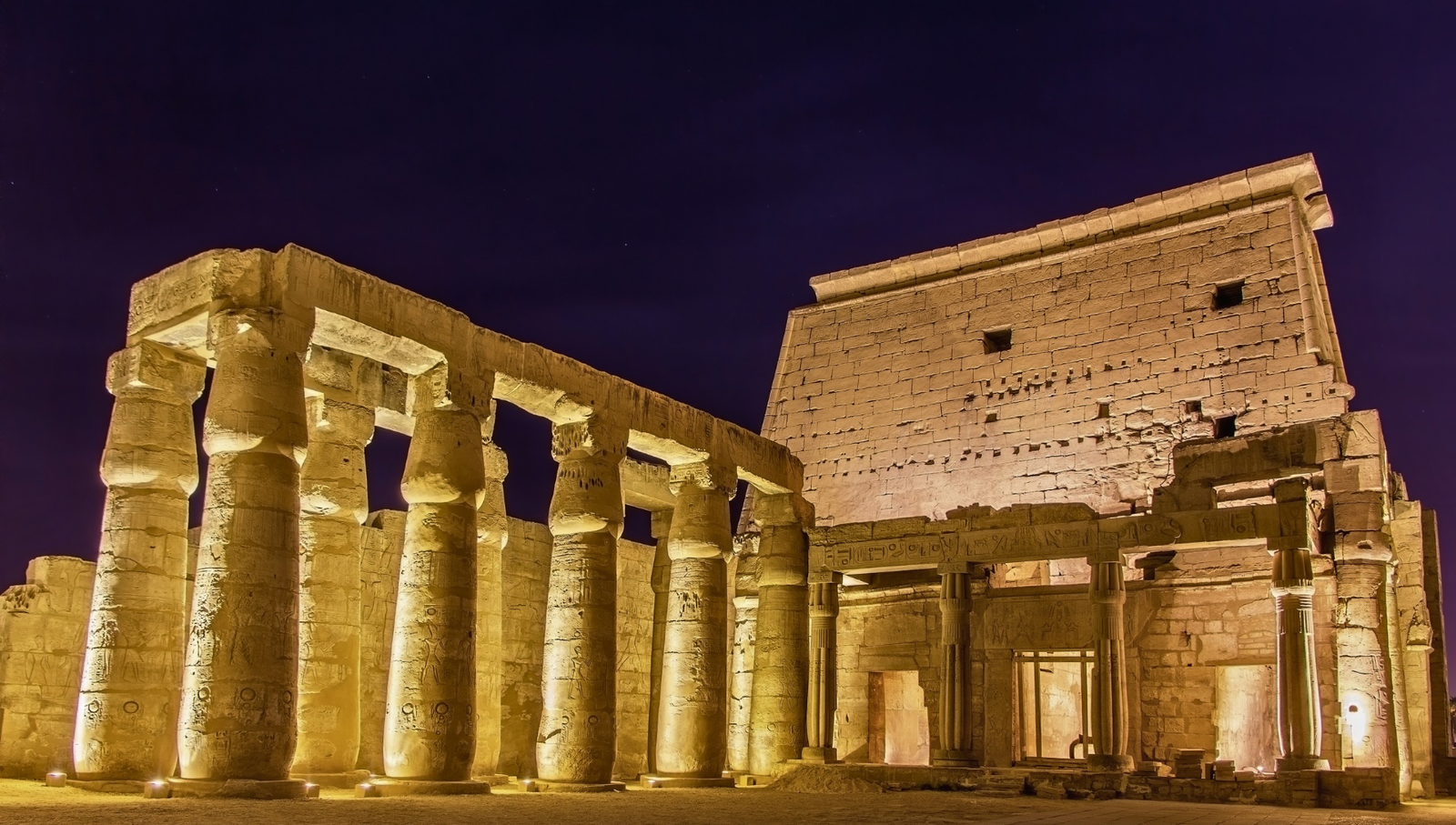 Luxor temple at night