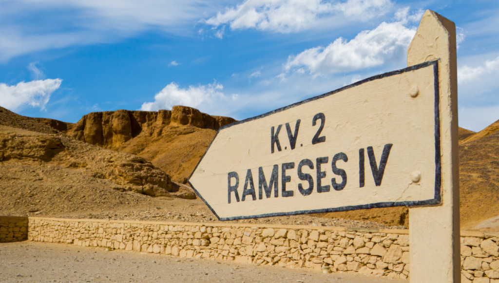 Direction sign to K.V. 2 tomb at the Valley Of The Kings