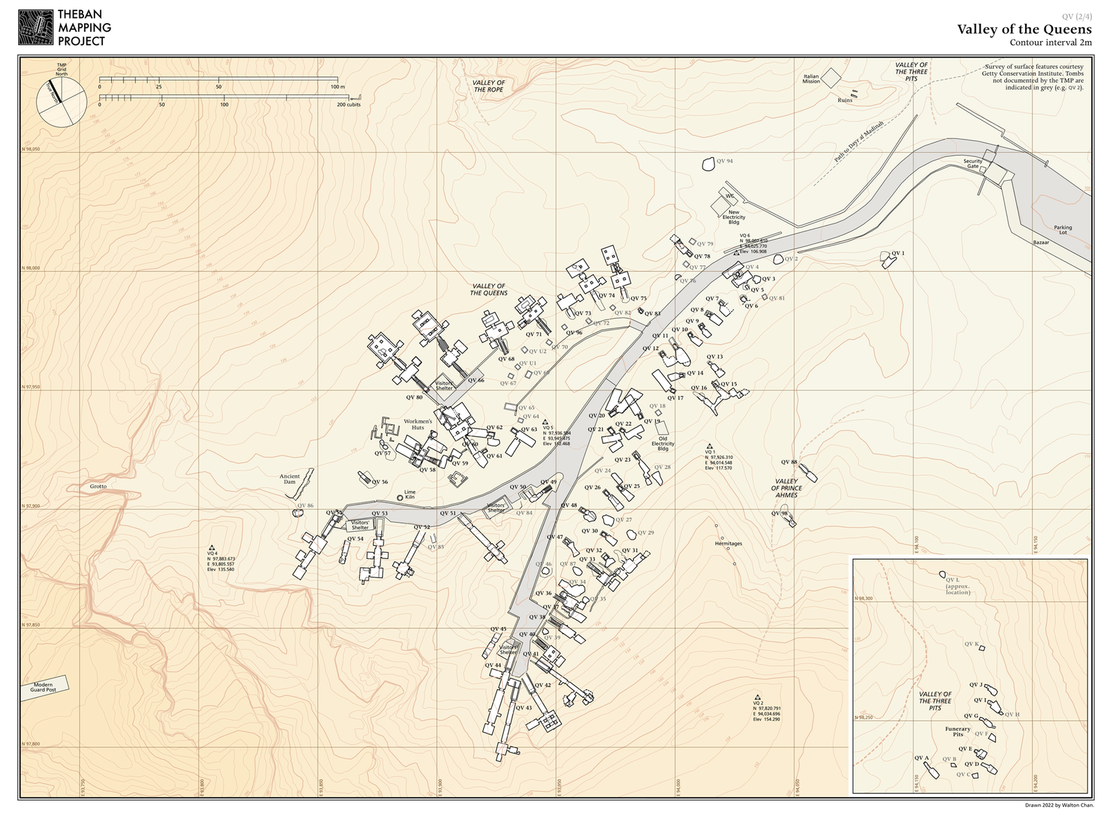 The map of Valley Of The Queens