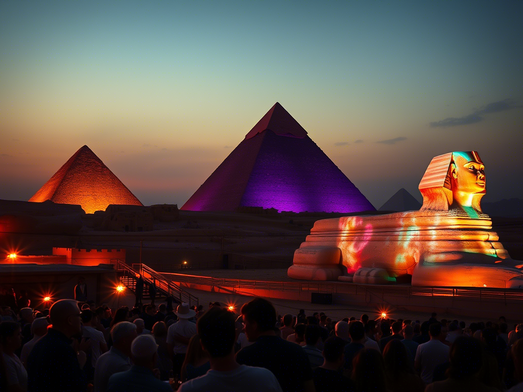 Experience the Sound and Light Show at the Pyramids