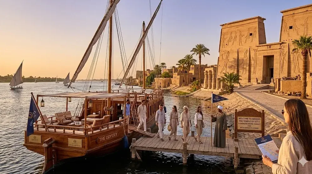 Dahabiya Cruise Abydos Temple 2026 with Odysseys Voyage