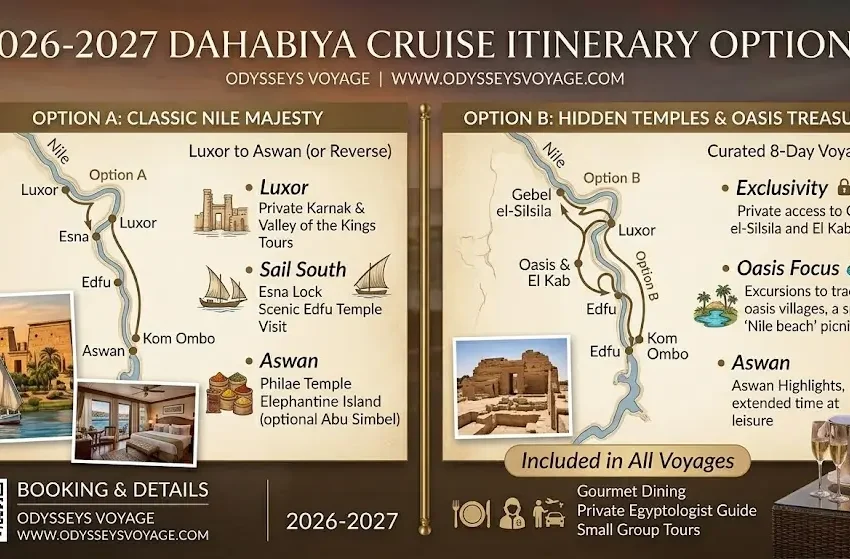 Dahabiya Cruise Itinerary Options 2026-2027