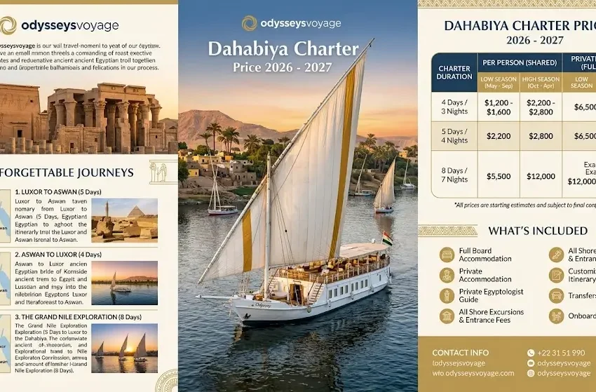 Dahabiya Charter Price 2026-2027