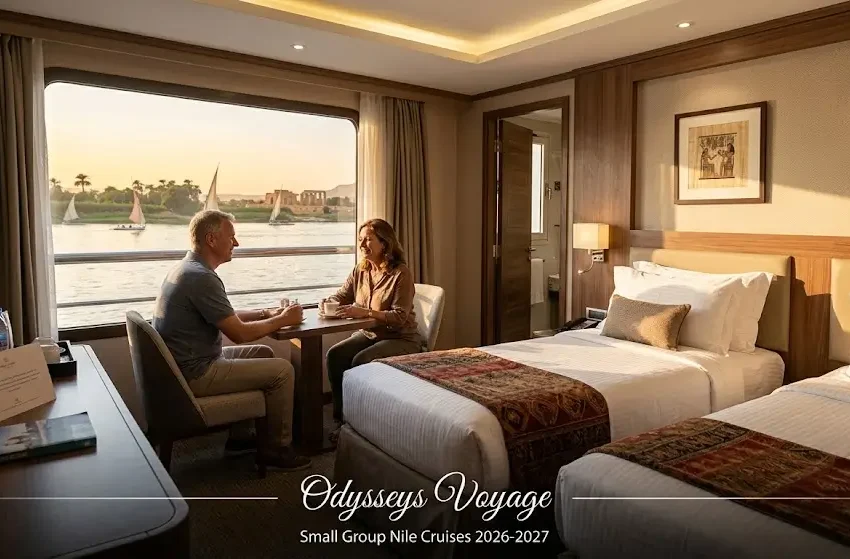 Type of accommodation is provided on small group Nile cruises 2026-2027