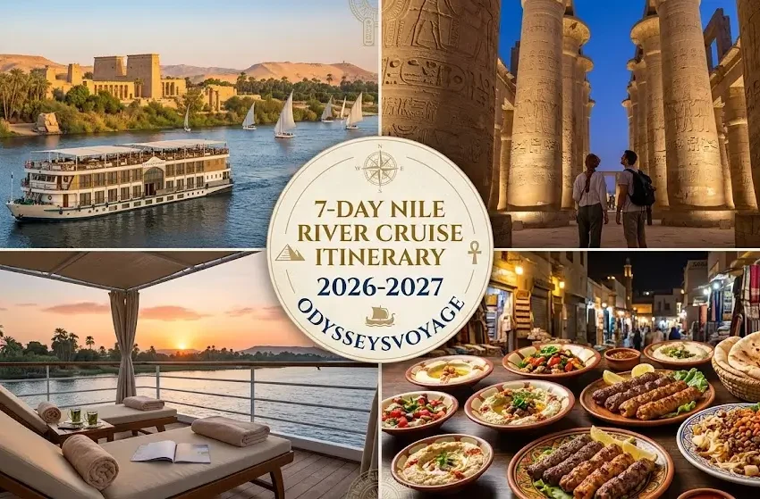 What are typical itineraries for a 7-day Nile cruise 2026-2027