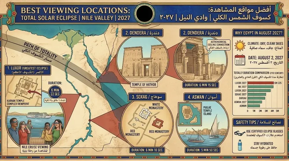 Best Viewing Location Solar Eclipse Nile 2026 – 2027