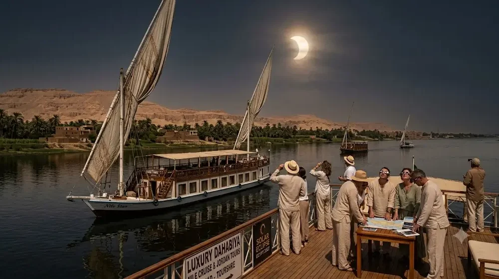 Solar Eclipse Egypt 2027 : Luxury Dahabiya Nile Cruise & Jordan Tours