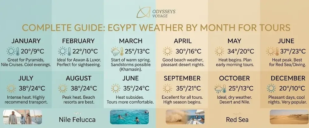 Complete Guide: Egypt Weather by Month for Tours
