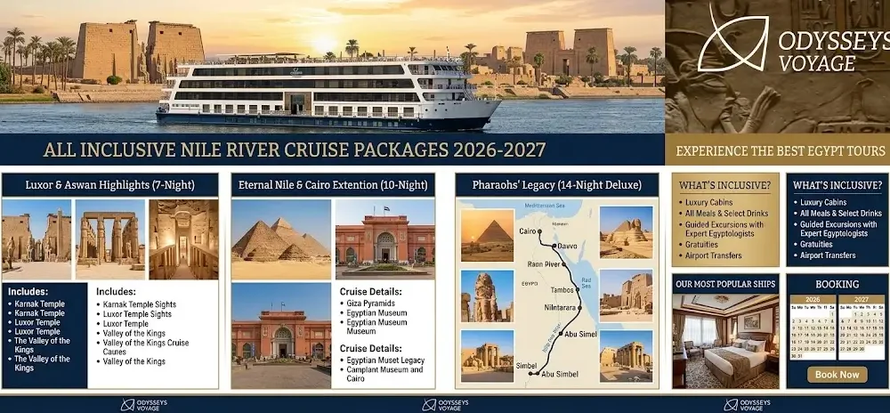 All Inclusive Nile River Cruise Packages 2026- 2027 | Best Egypt Tours