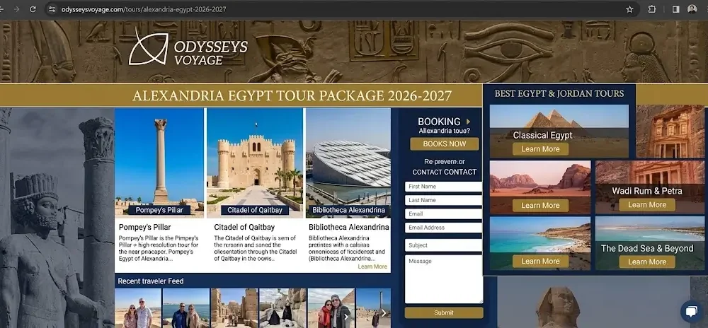 Alexandria Egypt Tour Package 2026-2027 | Best Egypt & Jordan Tours | Odysseys Voyage