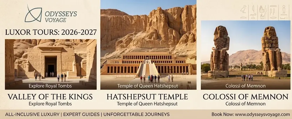 Valley of the Kings Hatshepsut Colossi of Memnon 2026-2027: Luxor Tours