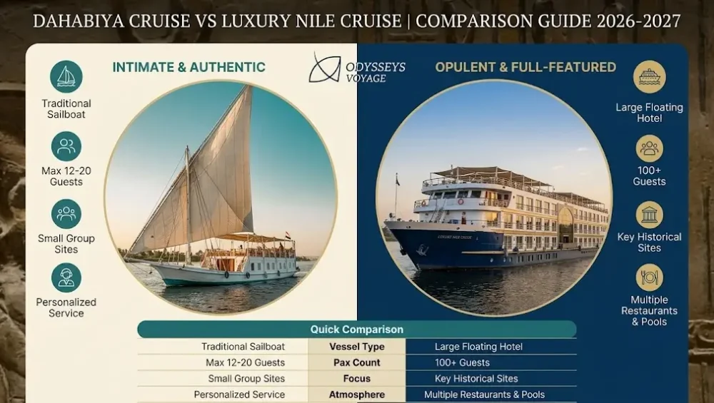 Dahabiya Cruise vs Luxury Nile Cruise 2026-2027 | Comparison Guide