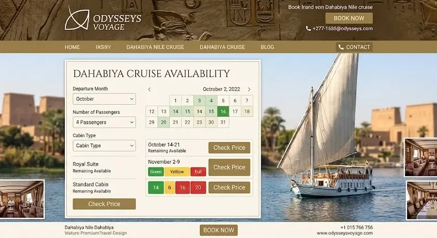 Dahabiya Cruise Availability 2026-2027: Luxury Nile Schedules & Booking Guide