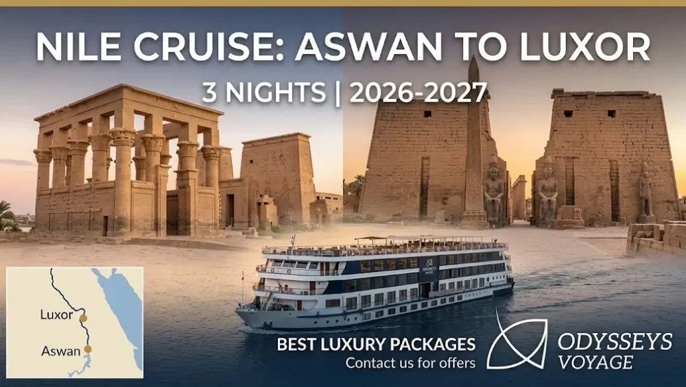 Nile Cruise Aswan to Luxor 3 Nights 2026-2027: Best Luxury Packages